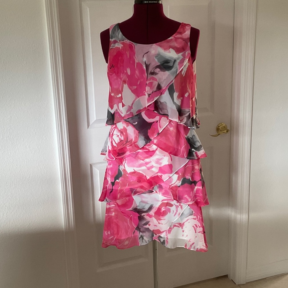 Floral Pink Sleeveless Dress